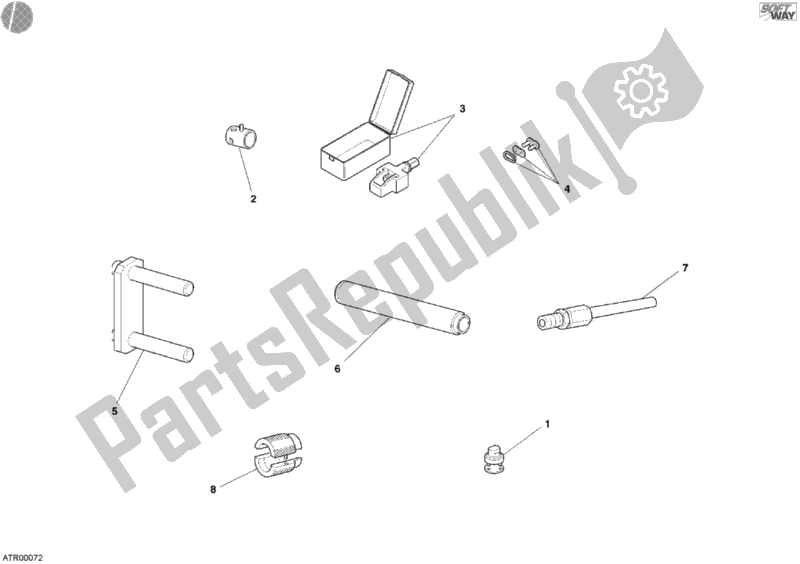 Alle onderdelen voor de Werkplaats Service Tools, Frame van de Ducati Supersport 1000 SS 2004